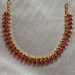 Gold Plated Ruby Stone Necklace Product code fgc72e