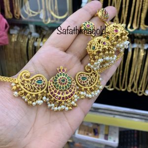 Matt Finish Premium Quality Choker with Earings fgc129