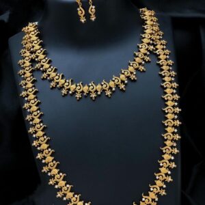 Premium quality antique sangu haram  necklace with earrings