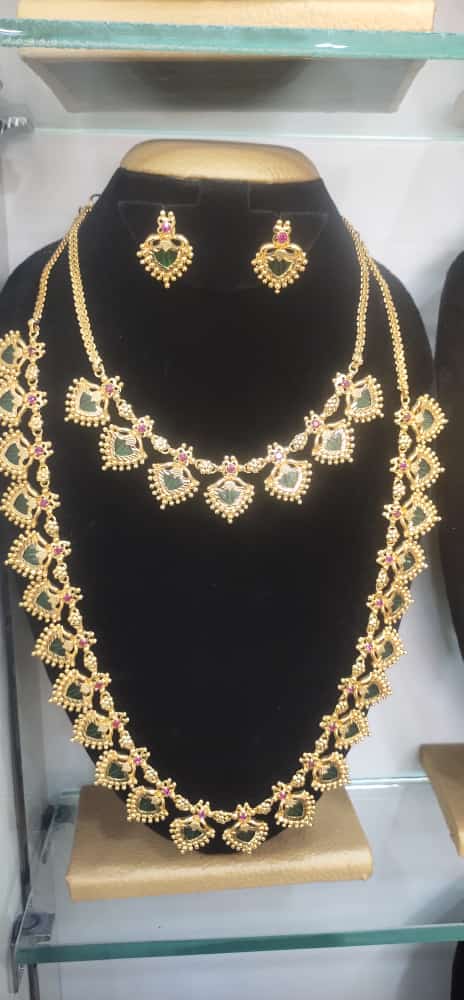 palakka haram necklace combo set