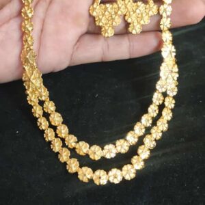 gold plated forming two step necklace set