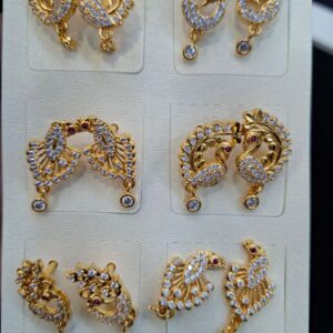 gold plated forming zerkon stones fancy model earrings