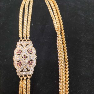 gold micro plated 3 line kerala design impon mohappu chain sgc180