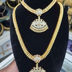 premium quality gold plated impon dollar haram necklace combo set .code sgc200